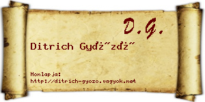Ditrich Győző névjegykártya