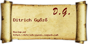 Ditrich Győző névjegykártya
